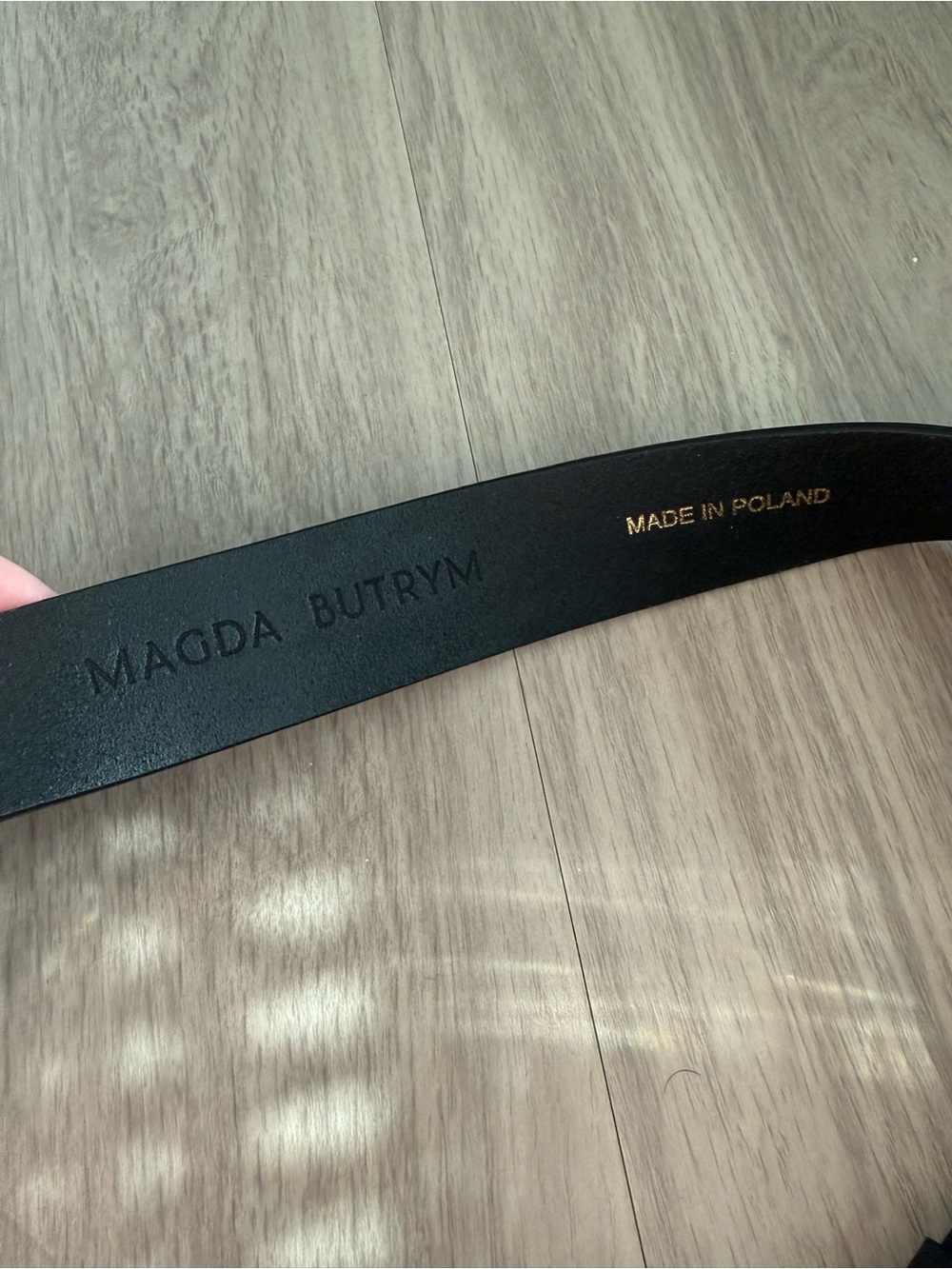 Magda Butrym Black Leather Western Belt Gold Sculptural Buckle One Size - Picture 6 of 7